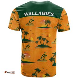 custom text and number wallabies australian rugby t shirt hawaii style