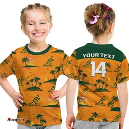 custom text and number wallabies australian rugby t shirt hawaii style