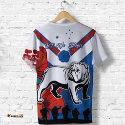 bulldogs anzac day t shirt poppy lest we forget