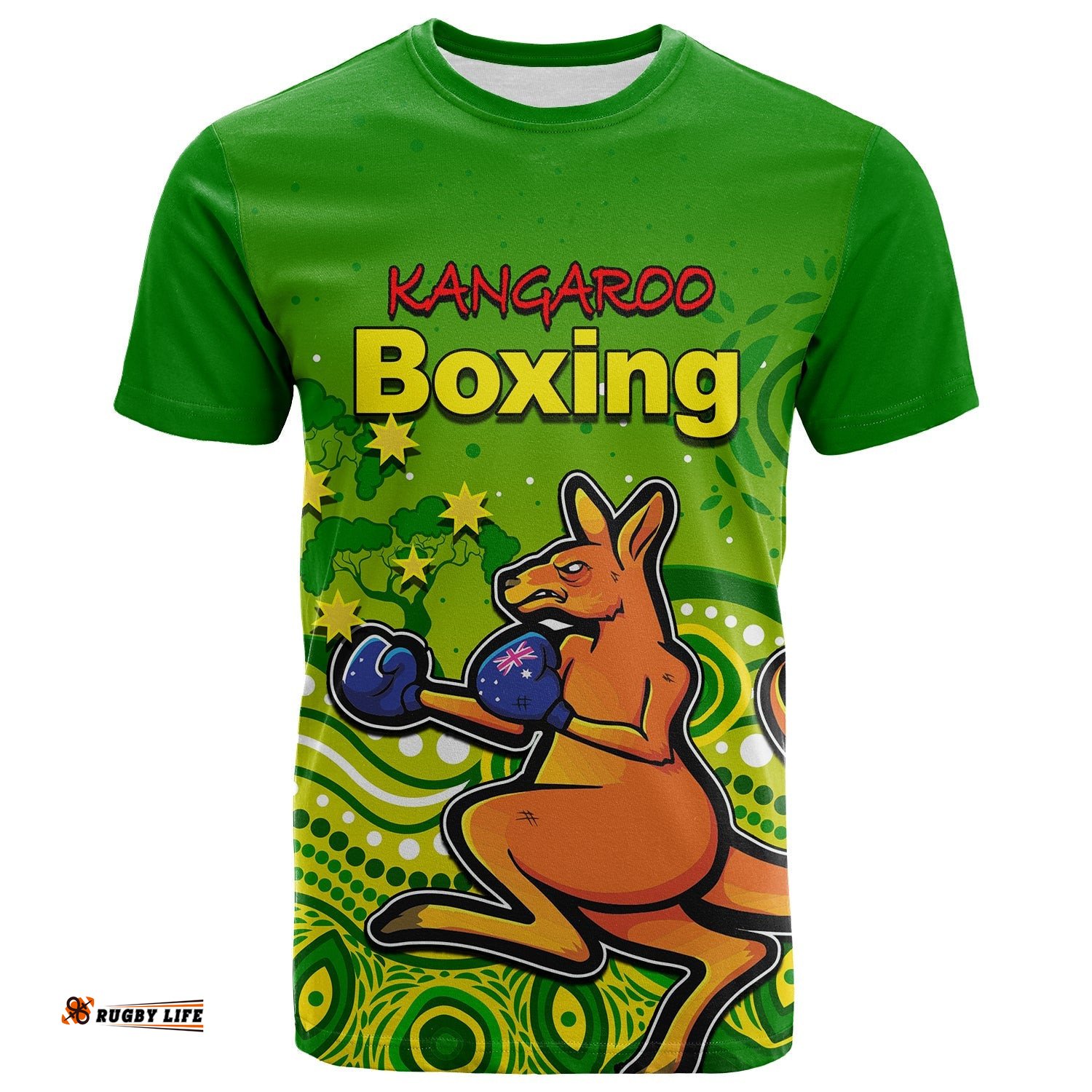 custom personalised kangaroo boxing t shirt aboriginal