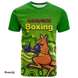custom personalised kangaroo boxing t shirt aboriginal