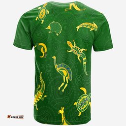 aboriginal art t shirt animals australia version green