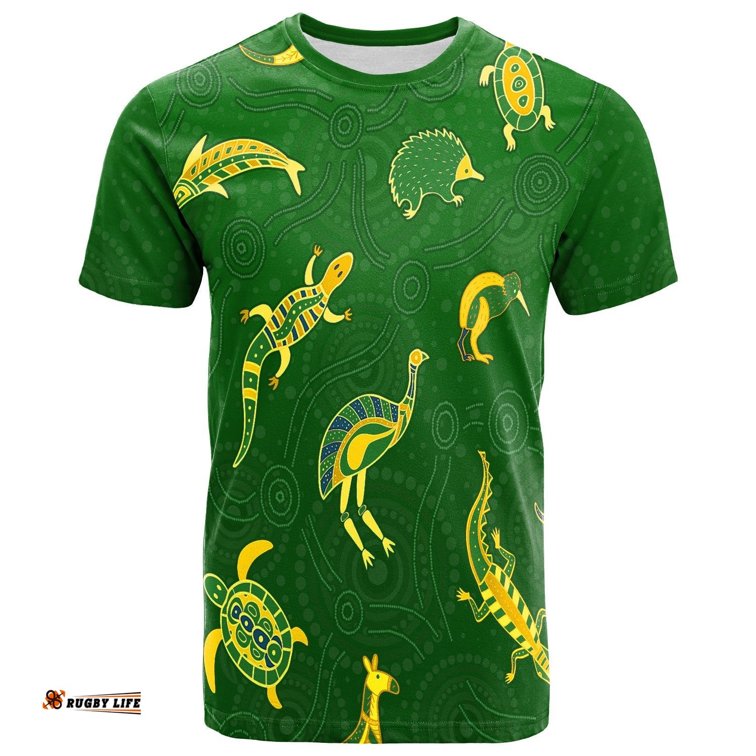 aboriginal art t shirt animals australia version green