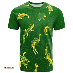 aboriginal art t shirt animals australia version green