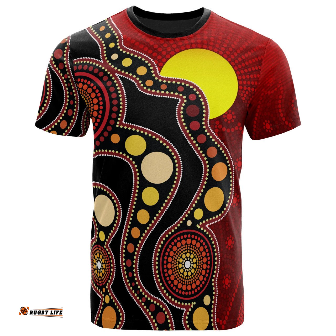 Amazing Aussie Australia Aboriginal Inspired T-Shirt - Australia Aboriginal Inspired Life Style Flag Circle Dot Painting Art