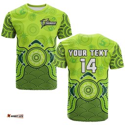 custom text and number thunder cricket t shirt sydney indigenous artsy