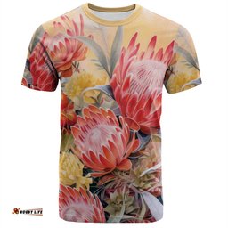 Amazing Aussie Australia Waratah T-shirt - Yellow Orange Waratah Flowers Art T-shirt