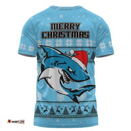 Amazing Aussie Cronulla-Sutherland Sharks Christmas Custom T-shirt - Special Ugly Christmas T-shirt
