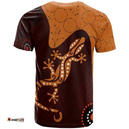 Amazing Aussie Australia Aboriginal Inspired T-shirt - Lizard in Aboriginal Inspired Dreaming