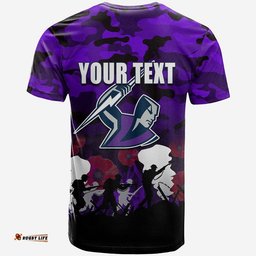 custom personalised nrl anzac day t shirt storm army style