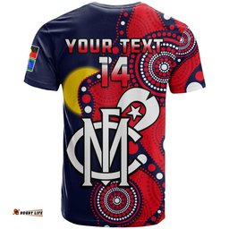 custom text and number melbourne football naidoc 2023 t shirt demons for our elders indigenous