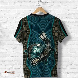 aboriginal dot t shirt platypus victory version blue