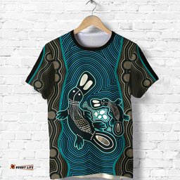 aboriginal dot t shirt platypus victory version blue