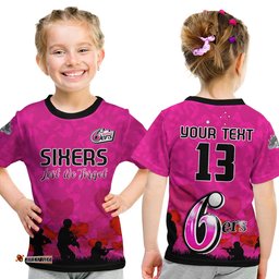 custom text and number sydney sixers cricket t shirt anzac day camouflage poppy lest we forget