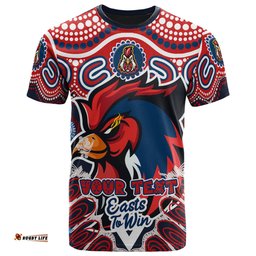 Amazing Aussie Sydney Roosters Custom T-Shirt - Indigenous Sydney "Easts to Win" Aboriginal Inspired Patterns T-Shirt