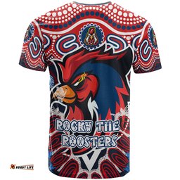 Amazing Aussie Sydney Roosters Custom T-Shirt - Indigenous Sydney "Easts to Win" Aboriginal Inspired Patterns T-Shirt