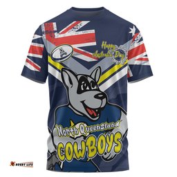 Amazing Aussie North Queensland Cowboys T-Shirt - Happy Australia Day We Are One And Free