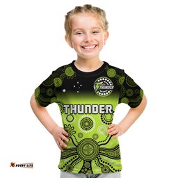custom text and number thunder t shirt sydney gradient aboriginal art