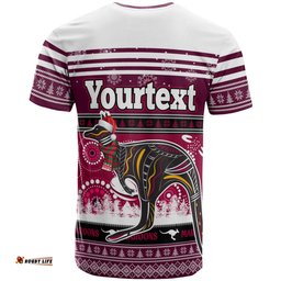 Amazing Aussie Maroons Rugby Christmas T-shirt - Custom Maroons Ugly Christmas and Aboriginal Inspired T-shirt