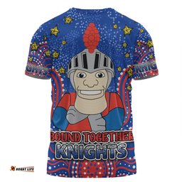 Amazing Aussie Newcastle Knights Custom T-shirt - Custom With Aboriginal Inspired Style Of Dot Painting Patterns  T-shirt