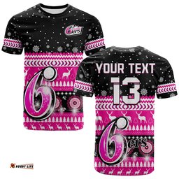 custom text and number sydney sixers cricket t shirt christmas aboriginal