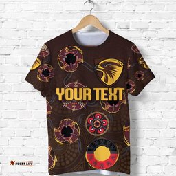 custom personalised hawthorn t shirt hawks indigenous brown