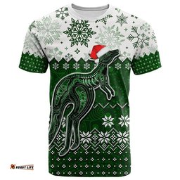 aboriginal christmas 2022 kangaroo t shirt green style