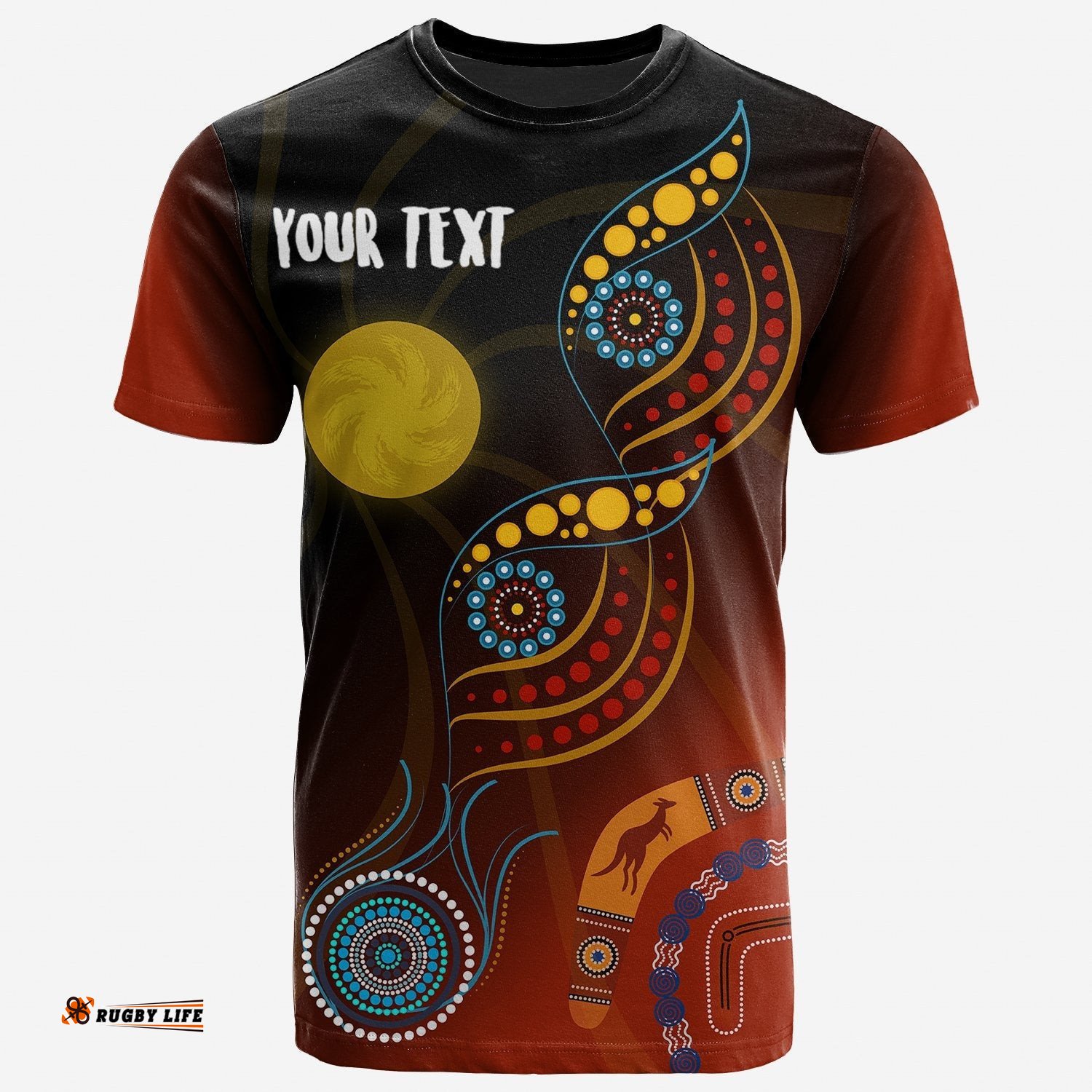 aboriginal personalised t shirt flowers on the land