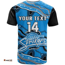 custom text and number adelaide strikers cricket t shirt aboriginal painting