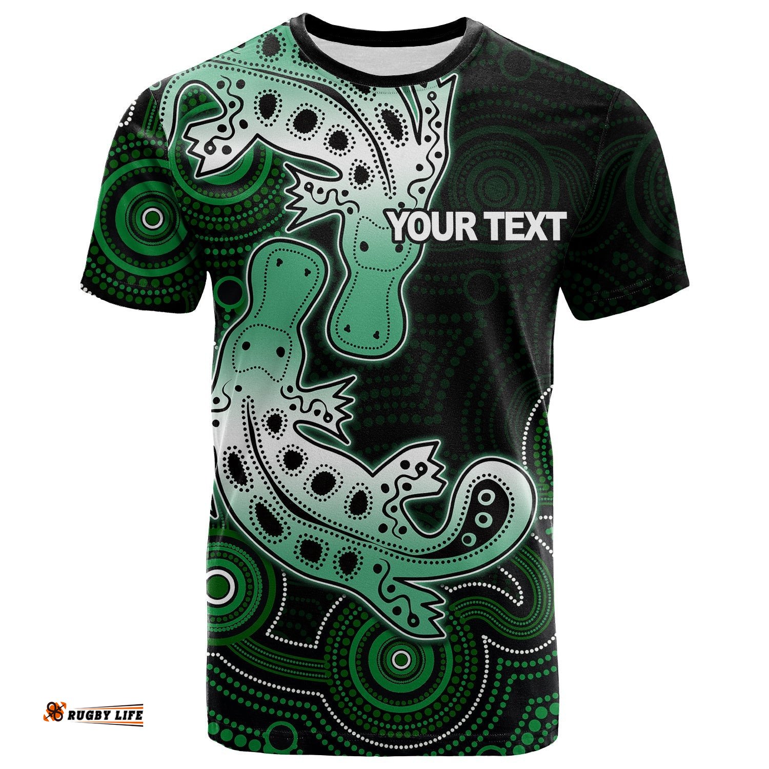 custom personalisedaboriginal platypus t shirt dot patterns style no.3