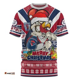 Amazing Aussie Sydney Roosters Christmas Custom T-Shirt - Easts Rooster Santa Aussie Big Things T-Shirt