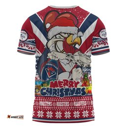 Amazing Aussie Sydney Roosters Christmas Custom T-Shirt - Easts Rooster Santa Aussie Big Things T-Shirt