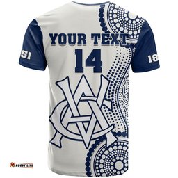 custom text and number victoria cricket 2023 t shirt sheffield shield australia indigenous
