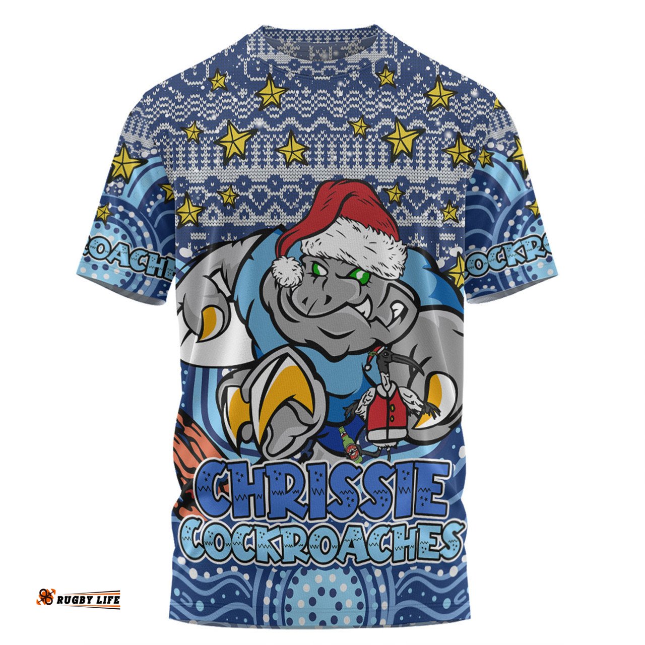Amazing Aussie New South Wales Cockroaches Christmas Custom T-shirt - Christmas Knit Patterns Vintage Jersey Ugly T-shirt
