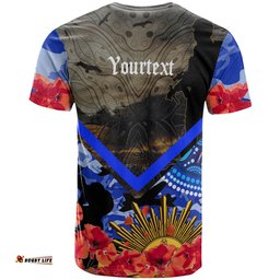 Amazing Aussie Australia Custom T-shirt - Anzac Poppy Aboriginal Inspired T-shirt