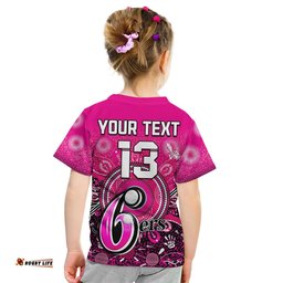 custom text and number sydney sixers t shirt aboriginal australia cricket champion