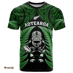 new zealand aotearoa rugby t shirt nz tiki with maori fern world cup green version