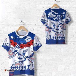 custom personalised kangaroos remembrance anzac day t shirt indigenous north melbourne
