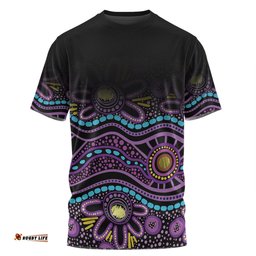 Amazing Aussie Australia Aboriginal Custom T-shirt - Purple Dot In Aboriginal Style T-shirt