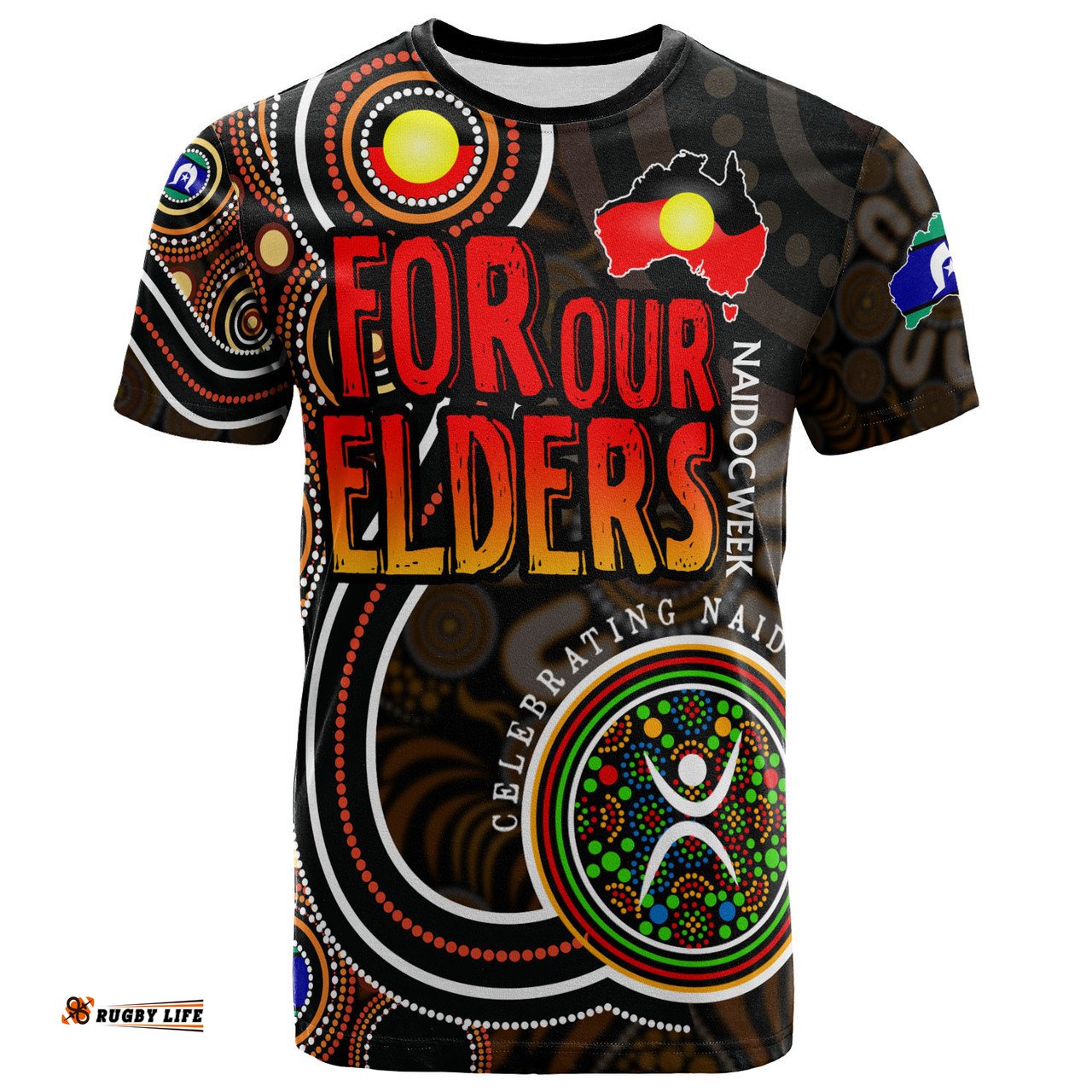 Amazing Aussie Naidoc Week T-shirt - Custom For Our Elders Aboriginal Inspired Dot Art T-shirt