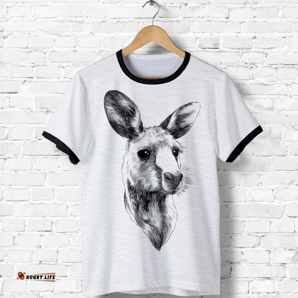 t shirt kangaroo t shirt drawing style unisex