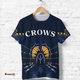 custom text and number the crows indigenous t shirt adelaide football