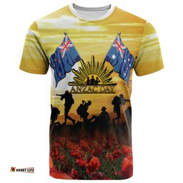 Amazing Aussie Australia Anzac T-shirt Australian and New Zealand Warriors Army Corps
