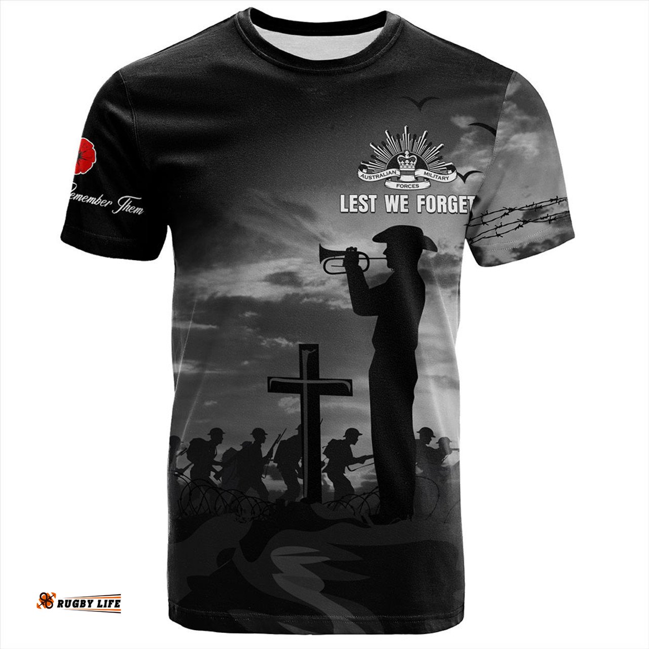 Amazing Aussie Australia T-Shirt Lest We Forget Remember Soldiers