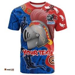 Amazing Aussie Newcastle Knights Custom T-shirt - Indigenous Newcastle Knights For Life Aboriginal Inspired T-shirt