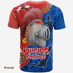 Amazing Aussie Newcastle Knights Custom T-shirt - Indigenous Newcastle Knights For Life Aboriginal Inspired T-shirt