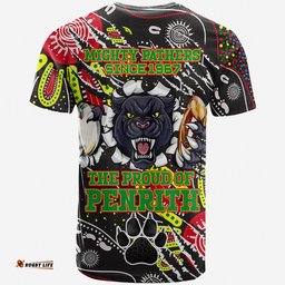 Amazing Aussie Penrith Panthers Custom T-shirt - Mighty Black The Proud Of Penrith Panthers Indigenous Scratch T-shirt