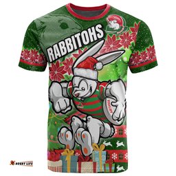 Amazing Aussie South Sydney Rabbitohs T-shirt - Custom Christmas Tree Rabbit Ball T-shirt