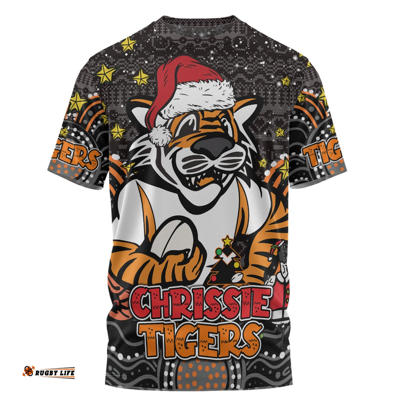 Amazing Aussie Wests Tigers Christmas Custom T-shirt - Christmas Knit Patterns Vintage Jersey Ugly T-shirt