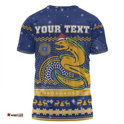 Amazing Aussie Parramatta Eels Christmas Custom T-shirt - Ugly Xmas And Aboriginal Patterns For Die Hard Fan T-shirt